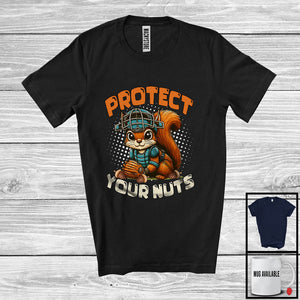 MacnyStore - Protect Your Nuts; Adorable Squirrel Baseball Catcher Sport Player Lover; Family Group T-Shirt