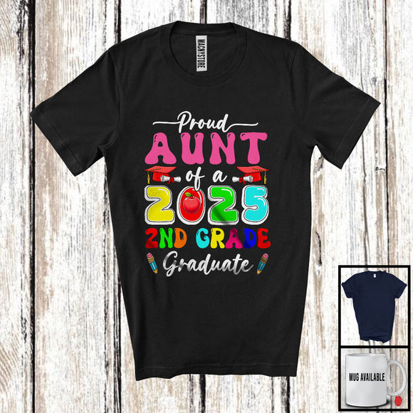 MacnyStore - Proud Aunt Of A 2025 2nd Grade Graduate; Amusing Mother's Day Graduation; Women Family T-Shirt