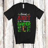 MacnyStore - Proud Aunt Of An Awesome Gamer Elf; Wonderful Christmas Lights Mother's Day Plaid; Family T-Shirt