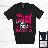 MacnyStore - Proud Aunt Of Two 2024 Graduates, Proud Mother's Day Twins, Proud Graduate Graduation T-Shirt