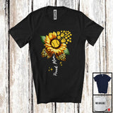 MacnyStore - Proud Mom; Awesome Mother's Day Leopard Sunflower Baseball Player; Sport Team Family T-Shirt