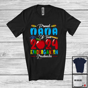 MacnyStore - Proud Nana Of Two 2024 Kindergarten Graduates, Lovely Mother's Day Graduation Proud, Family T-Shirt