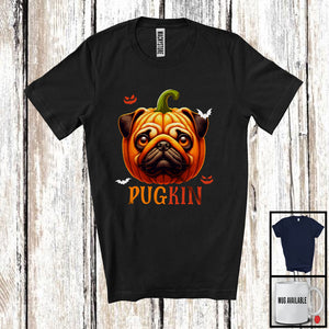 MacnyStore - Pugkin; Awesome Halloween Cosplay Pug Lover Pumpkin Face; Matching Family Group T-Shirt