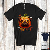 MacnyStore - Pugkin; Awesome Halloween Cosplay Pug Lover Pumpkin Face; Matching Family Group T-Shirt