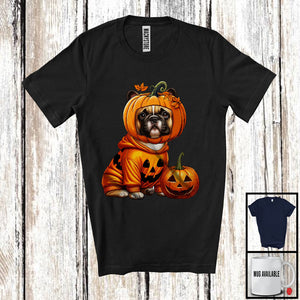 MacnyStore - Pumpkin French Bulldog; Adorable Halloween Costume Pumpkin; Dog Owner Family T-Shirt