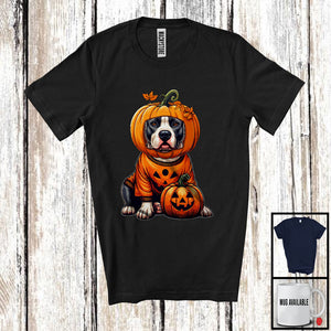 MacnyStore - Pumpkin Pit Bull; Adorable Halloween Costume Pumpkin; Dog Owner Family T-Shirt