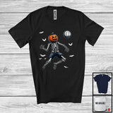 MacnyStore - Pumpkin Skeleton Playing Volleyball, Scary Halloween Volleyball Player Playing Lover, Sport Team T-Shirt