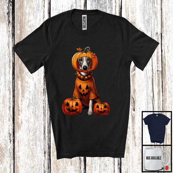 MacnyStore - Pumpkin Whippet; Adorable Halloween Costume Pumpkin; Dog Owner Family T-Shirt