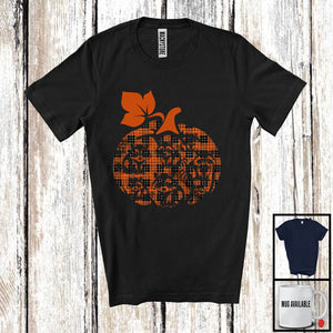 MacnyStore - Raccoon Pumpkin Shape Plaid; Lovely Thanksgiving Halloween Raccoon Owner; Animal Lover T-Shirt