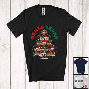 MacnyStore - Ramen Squad; Amazing Christmas Tree Elf Reindeer Santa Ramen Japan Food; Snowing T-Shirt