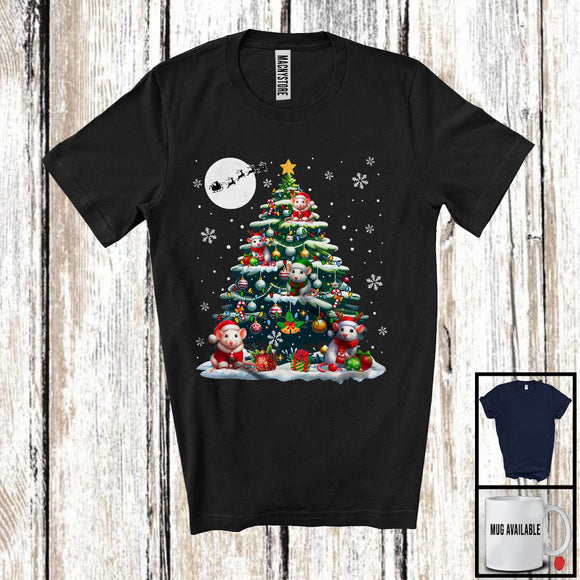 MacnyStore - Rat On Christmas Tree; Fantastic Christmas Santa Elf Reindeer Rat; Rodents Animal T-Shirt