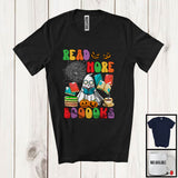 MacnyStore - Read More Booooks; Horror Halloween Costume Boo Ghost Reading Books; Teacher Group T-Shirt