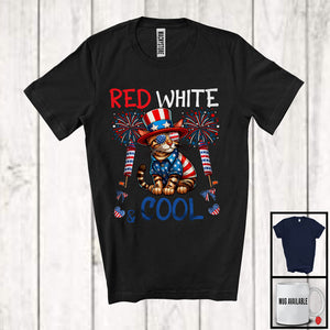 MacnyStore - Red White And Cool, Wonderful 4th Of July Bengal Cat Sunglasses American, Patriotic Animal T-Shirt