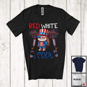 MacnyStore - Red White And Cool, Wonderful 4th Of July Hedgehog Sunglasses American, Patriotic Animal T-Shirt