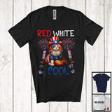 MacnyStore - Red White And Cool, Wonderful 4th Of July Maine Coon Sunglasses American, Patriotic Animal T-Shirt