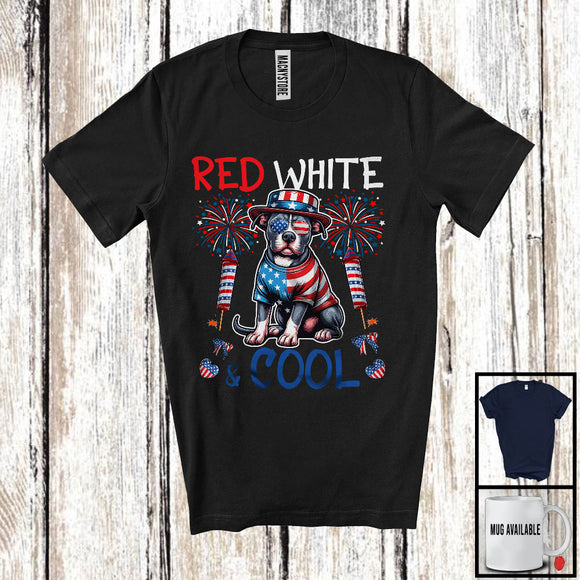 MacnyStore - Red White And Cool, Wonderful 4th Of July Pit Bull American Flag Sunglasses, Patriotic Group T-Shirt