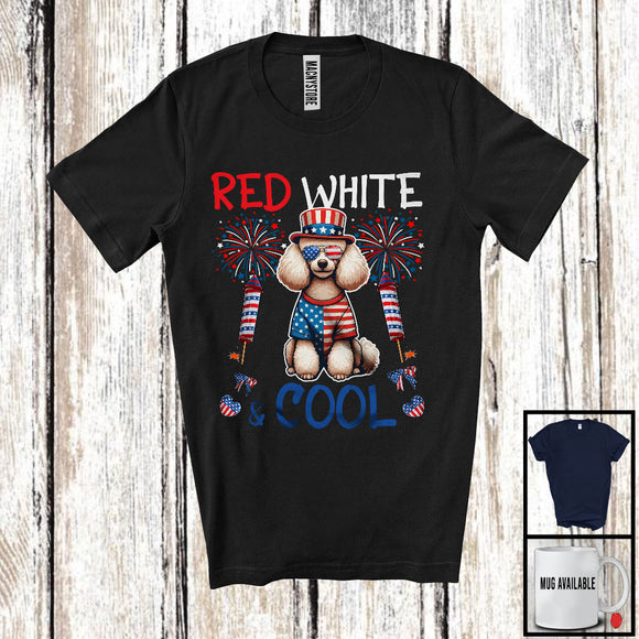 MacnyStore - Red White And Cool, Wonderful 4th Of July Poodle American Flag Sunglasses, Patriotic Group T-Shirt