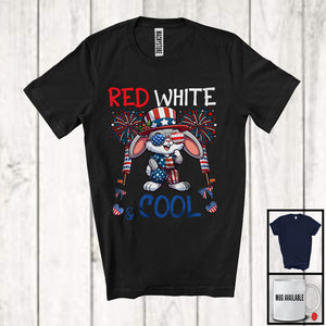 MacnyStore - Red White And Cool, Wonderful 4th Of July Rabbit Sunglasses American, Patriotic Animal T-Shirt