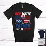 MacnyStore - Red White And Farmer Crew, Proud 4th Of July American Flag Glasses, Careers Jobs Group T-Shirt