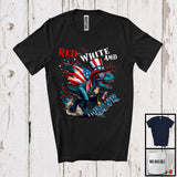 MacnyStore - Red White And Rawr, Amazing 4th Of July T-Rex Fireworks, American Flag Dinosaur Patriotic T-Shirt