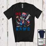 MacnyStore - Red White And Rawr, Joyful 4th Of July T-Rex Dinosaur, USA Flag Fireworks Patriotic Group T-Shirt