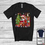 MacnyStore - Reindeer Reading Book; Adorable Christmas Tree Books Reader; Librarian Bookworm Group T-Shirt