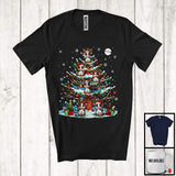 MacnyStore - Reindeer Santa Elf Cow Christmas On Tree; Joyful Christmas Lights Cow; Animal Lover T-Shirt