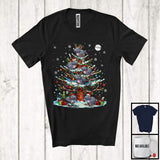 MacnyStore - Reindeer Santa Elf Hippo Christmas On Tree; Joyful Christmas Lights Hippo; Animal Lover T-Shirt