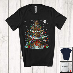 MacnyStore - Reindeer Santa Elf Leopard Christmas On Tree; Joyful Christmas Lights Leopard; Animal Lover T-Shirt