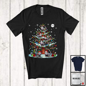 MacnyStore - Reindeer Santa Elf Opossum Christmas On Tree; Joyful Christmas Lights Opossum; Animal Lover T-Shirt