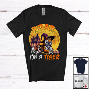 MacnyStore - Roar I'm A Tiger, Scary Halloween Costume Matching Animal Lover Moon, Witch Family T-Shirt