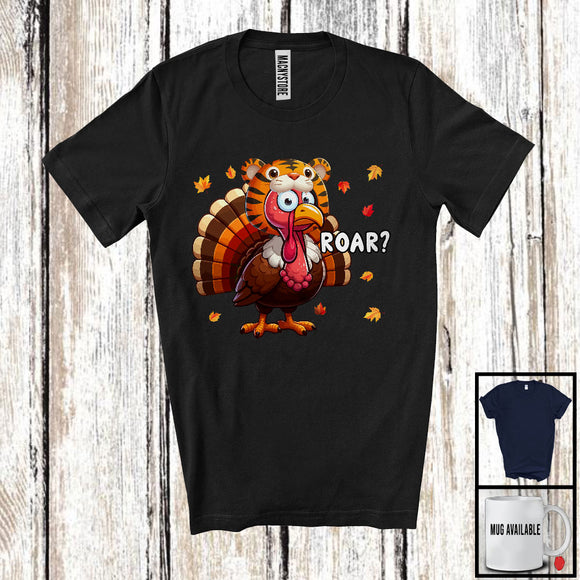 MacnyStore - Roar; Wonderful Thanksgiving Fall Autumn Leaves Tiger Lover Turkey; Animal Family Group T-Shirt