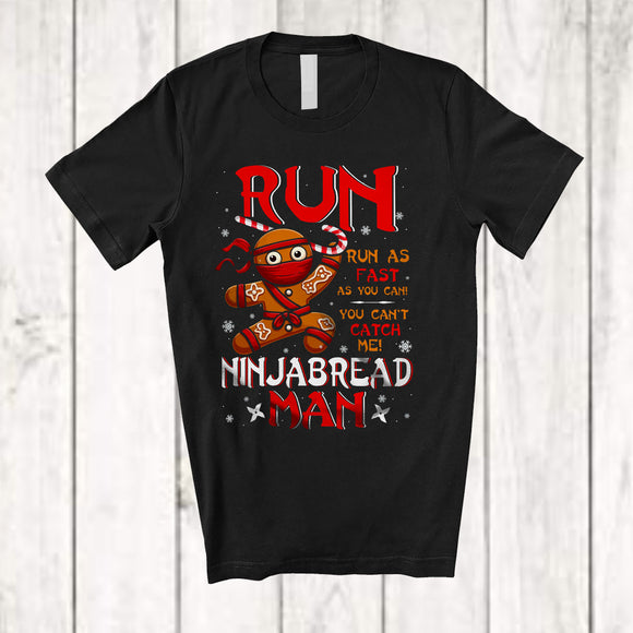 MacnyStore - Run As Fast As You Can Ninjabread Man; Amusing Christmas Cookie Gingerbread Ninja; Baker Baking T-Shirt