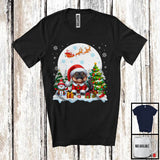 MacnyStore - Santa Alligator With X-mas Tree Snowman, Adorable Christmas Santa Wild Animal, Family Group T-Shirt