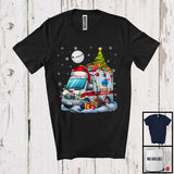 MacnyStore - Santa Ambulance Carrying Christmas Tree; Awesome X-mas Lights Snowing; Driver Group T-Shirt