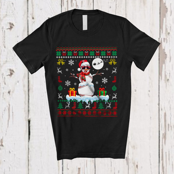 MacnyStore - Santa Baseball Snowman Cosplay; Fantastic Christmas Baseball Player; Sweater Sport Team T-Shirt