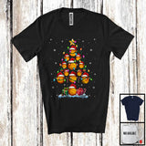 MacnyStore - Santa Basketball Christmas Tree; Fantastic X-mas Lights Basketball Equipment Snow; Sport Player T-Shirt