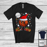 MacnyStore - Santa Basketball Snow Around, Lovely Christmas Santa Sports Playing Player, X-mas Team T-Shirt