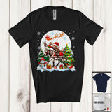 MacnyStore - Santa Bearded Dragon Riding Donkey; Amazing Christmas Moon Tree Lights; Santa Farm Animal T-Shirt