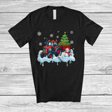 MacnyStore - Santa Carrying Christmas Tree On Tractor; Awesome Christmas Snowman; Driver Family T-Shirt