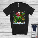 MacnyStore - Santa Chihuahua Riding Reindeer T-Rex; Awesome Christmas Tree Dinosaur Lover; Snowing T-Shirt