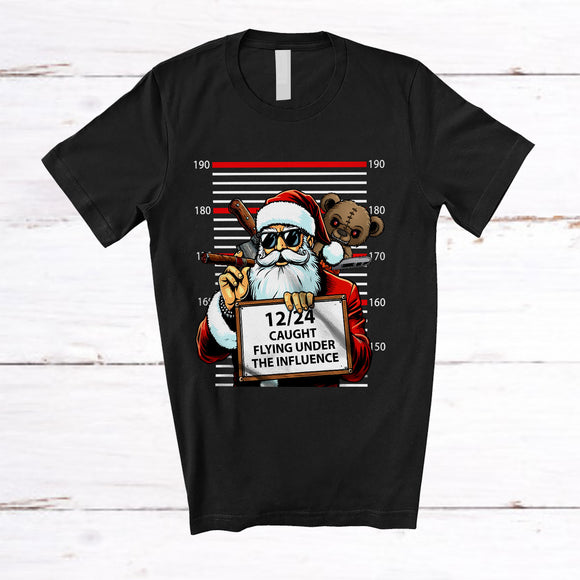 MacnyStore - Santa Convicted; Humorous Christmas Date 24 December Santa Smoking; Smoker Family T-Shirt