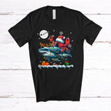 MacnyStore - Santa Crab Riding Reindeer Shark; Amusing Christmas Lights Sea Animal Lover; Family T-Shirt