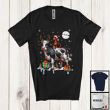 MacnyStore - Santa Dachshund Riding Reindeer Cow; Awesome Christmas Lights Farmer; X-mas Snowing T-Shirt