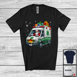MacnyStore - Santa Driving Ambulance, Awesome Christmas Santa Driver Team, Matching Family X-mas Group T-Shirt