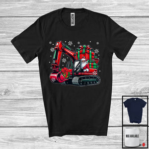 MacnyStore - Santa Driving Excavator, Awesome Christmas Santa Driver Team, Matching Family X-mas Group T-Shirt