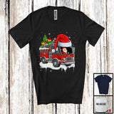 MacnyStore - Santa Driving Fire Truck With X-mas Tree, Joyful Christmas Santa Snow Matching Group T-Shirt