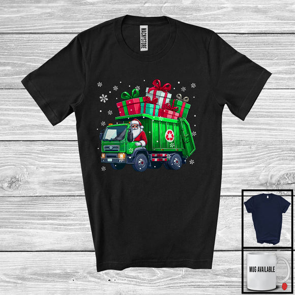 MacnyStore - Santa Driving Garbage Truck, Awesome Christmas Santa Driver Team, Matching Family X-mas Group T-Shirt