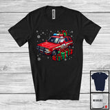 MacnyStore - Santa Driving Police Car, Awesome Christmas Santa Driver Team, Matching Family X-mas Group T-Shirt