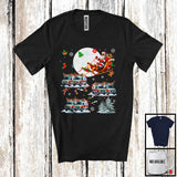 MacnyStore - Santa Driving Reindeer Ambulance Sleigh; Wonderful Christmas Santa Sleigh; Snow Family T-Shirt